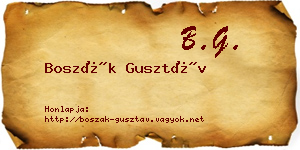 Boszák Gusztáv névjegykártya